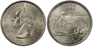 2004-D Stati e Territori 25c / Iowa / Quartiere Circolare / VF-AU - Foto 1 di 3