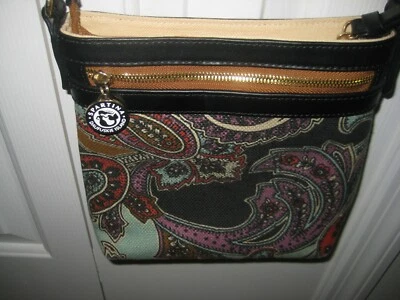 Bolso Bandolera Spartina 449 Multicolor Cachemira Cartera Bolso de Mano Cuero Lino Nuevo Foto 1 de 4