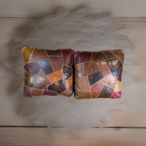 20.Jh. 40er Jahre gesteppte Lederkissen. - Bild 1 von 2