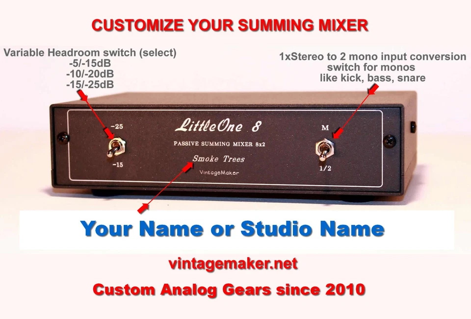 Customizable 8-Channel Analog Studio Summing Mixer - Design Your Own Summing Box - Image 1 of 4