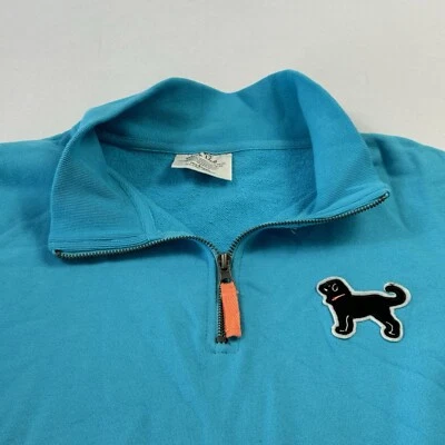 The Black Dog Women's Sweatshirt 1/4 Zip Cotton Big Dog Long Sleeve Blue Medium - Image 1 of 4