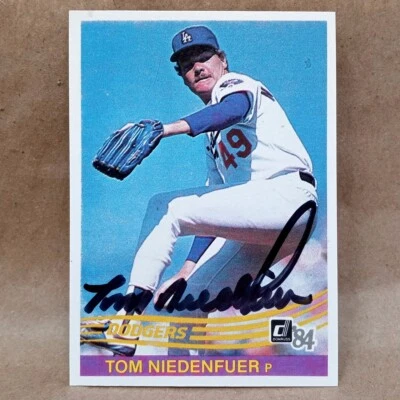 1984 Donruss #128 Tom Niedenfuer SIGNED Los Angeles Dodgers Autograph Card - Image 1 of 3