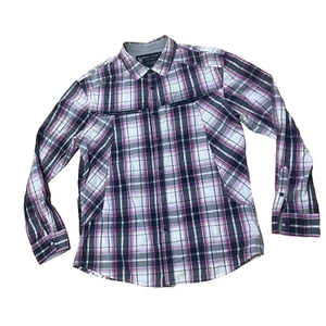 MARC ECKO Cut & Sew Shirt Mens XL Y2k Light Purple Plaid ZipPocket Military XL - Picture 1 of 22