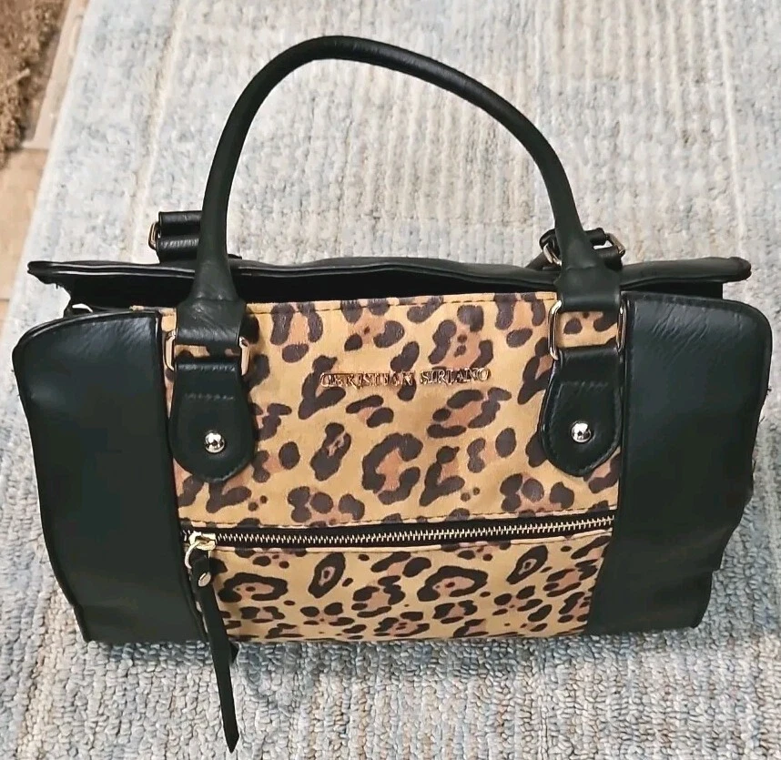 De Colección Christian Soriano Leopardo Negro Imitación Cuero Cartera Bolso de Hombro 13X10X5 Raro Foto 1 de 4