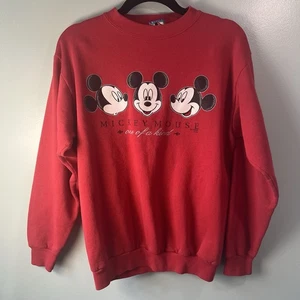Mickey’s Stuff For Kids rotes Crew Sweatshirt mit Mickey Gesichtern, suspect L/XL - Bild 1 von 14