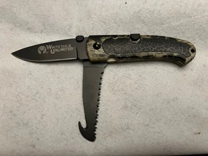 Whitetails Unlimited 2 Blade 8” Pocket Knife with Gut Hook - Picture 1 of 5