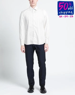 RRP€200 ALTEA Button-Up Shirt Size 41 L White Floral Long Sleeve Regular Collar - Image 1 of 4