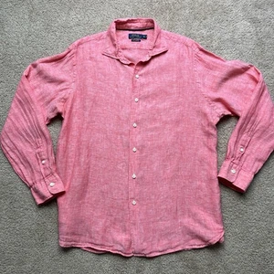 Polo Ralph Lauren Linen Chambray Shirt XL Extra Large Long Sleeve Pink Coral - Picture 1 of 9