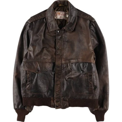 Vintage 70'S-80'S Excelled A-2 Leather Flight Jacket Made in USA Men's XL - Image 1 of 4