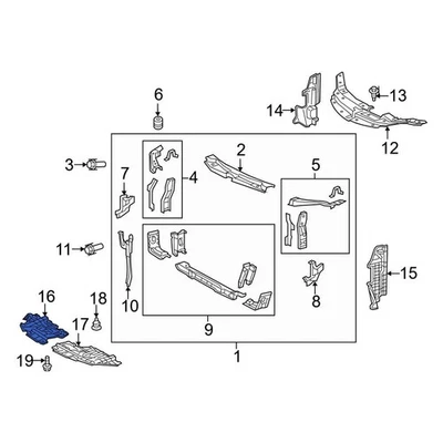 For Toyota Camry 15-17 Toyota Front Right Radiator Support Splash Shield Foto 1 de 2