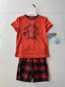 Cat & Jack boy/ girl 2pc 'Monster' Short Sleeve Crew Halloween Pajama Set Xs4-5 - Picture 1 of 3