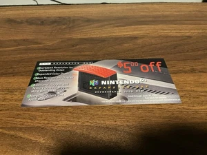 N64 "Expansion Pak" Cupón Mejorador Rendimiento CUPÓN NINTENDO 1998 RARO - Imagen 1 de 2