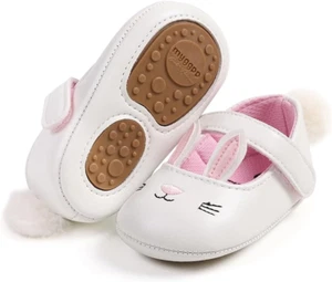 Baby Girls Mary Jane Flats with Bowknot Flowers Princess Wedding Dress Ballet Sh - Picture 1 of 11