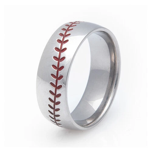 Baseball Ring for Men - Titanium 8mm - Image 1 of 1