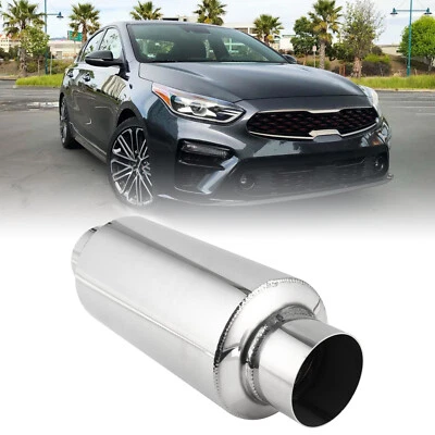 Silenciador de escape de 12" de largo 2,5" de entrada/salida tono profundo para Kia Forte 2010-2025 Foto 1 de 4