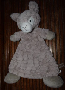Manta de seguridad Demdaco de peluche alpaca llama marrón suave y sonajero amoroso - Imagen 1 de 2