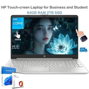 📍 2024 HP 15.6“HD Touch Laptop,i3-1215U 4.4GHz,64GB,2TB SSD+win11pro+Office2021 - Picture 1 of 9
