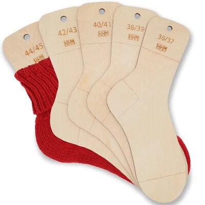 HHM® Größe 36-45 Sockenbretter mit Größenangabe Sockenlineal zum Stricken.