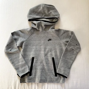 Nike Tech Fleece Hoodie Womens Small Funnel Neck Heather Gray High Neck - Picture 1 of 14
