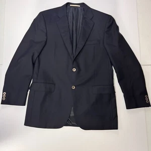 Burberry Men's Super 150S & Cashmere Navy Blazer Jacket 44R Vintage Classic - Picture 1 of 11