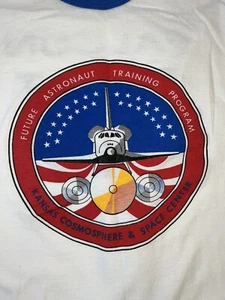 VTG COSMOSPHERE SPACE AGE FALCON ASTRONAUT RINGER T-SHIRT CHALLENGER SHUTTLE - Picture 1 of 5