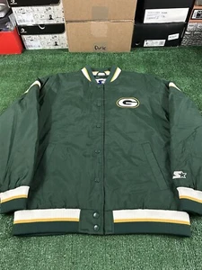 Starter Green Bay Packers  NFL Football Satin Jacket Sz Medium Retro Est 1919 - Picture 1 of 6