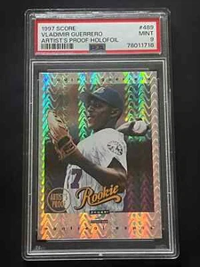 1997 Score #489 Vladimir Guerrero Artist's Proof Holofoil RC Rookie PSA 9 - Picture 1 of 2