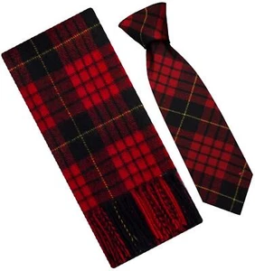 Conjunto de regalo de bufanda y corbata para hombre MacQueeen moderno diseño a cuadros de tartán lana de cordero suave - Imagen 1 de 3
