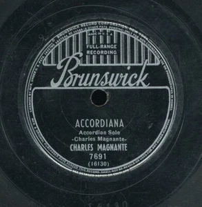 78tk-accordion-BRUNSWICK 7691-Charles Magnante-(Accordiana/Dizzy Fingers) - Picture 1 of 2