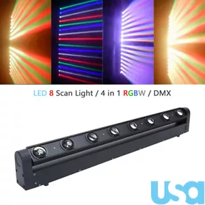8x12W LED Stage Moving Head Beam Bar Light RGBW DMX DJ Disco Party Club Lighting - Picture 1 of 9