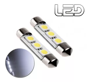 2 Ampoules navette c7w 39 mm 39mm LED Blanc Plafonnier Habitacle coffre miroirs - Picture 1 of 2