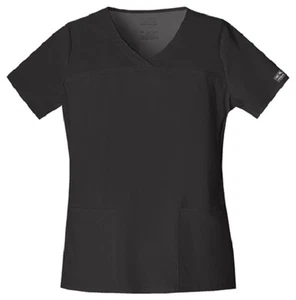 Cherokee Workwear Scrubs Women's V-Neck Scrub Top 4727 Black BLKW - Picture 1 of 2