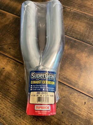 Extensão de escape superior 28-2031 2 1/4" 12" de comprimento divisor duplo corte inclinado - Imagem 1 de 4