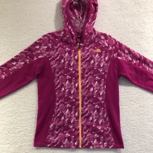 The North Face Fleece Jacket Hoodie Girls Large LG 14 16 Pink Full Zip - Picture 1 of 15