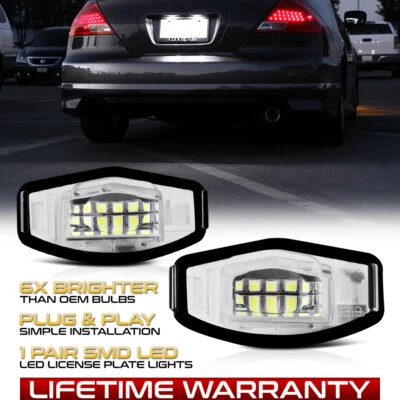 For Honda Accord Civic Acura TSX TL ILX COMPLETE HOUSING LED License Plate Light - Image 1 of 4