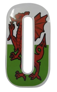 Self Adhesive Welsh Flag Waterproof Vinyl Wheelie Bin Numbers Stickers 7" - Picture 1 of 11