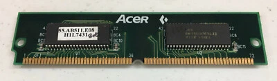 8MB SIMM RAM MODULE, ACER LGS HYNIX GM71C18163CJ6, 60NS, EDO, NON-PARITY, 72 PIN - Image 1 of 2