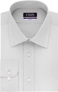 Men Chaps Slim-Fit No-Iron Stretch-Collar Twill Dress Shirt Grey, Beige, Pink () - Picture 1 of 8