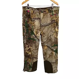 Realtree Hunting Pants XL 46-48 x 30 Brown Camo Fleece Lined Pockets Zip Hems - Picture 1 of 10