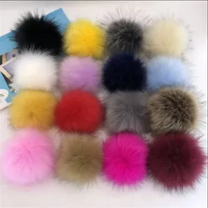 1PC DIY 12CM Cute Faux Rabbit Fur Hair Ball Hairs Knitting Hat Accessories - Picture 1 of 28