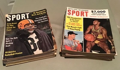 Sport Magazine  lot, 25 diff, 1960 - 66....Mantle, Koufax, Brown, Wilt, Unitas + - Image 1 of 4