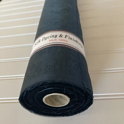 SILK Dark Blue , FABRIC 3 Yards x 22 Inches Wide or 108 Inches x 22 Wide - Image 1 of 4