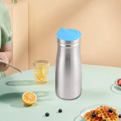 1000ml Stainless Steel Cold Water Pitcher Versatile for Home Office with Lid - Image 1 of 2