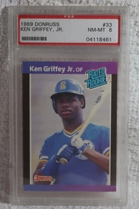 1989 Donruss KEN GRIFFEY JR #33 Rated Rookie PSA NM-MT 8 Seattle Mariners - Picture 1 of 2