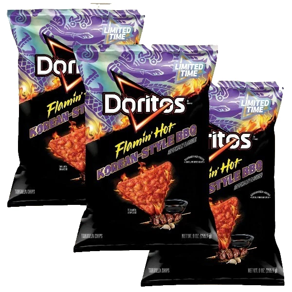 Doritos Flamin Hot Korean BBQ Style Flavored Tortilla Chips 9oz Bags