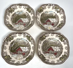 The Covered Bridge Johnson Brothers Friendly Village dessert bowls set of 4 - Picture 1 of 5