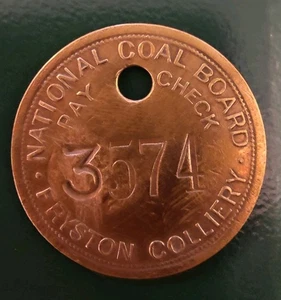 Fryston Zeche Grubenscheck markiert NCB Fryston Zeche Gehaltsscheck 3574 - Bild 1 von 2