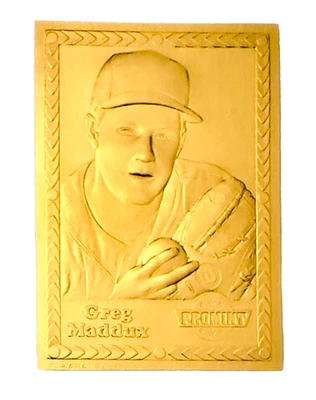 Greg Maddux 1993 22kt Gold ProMint Card w/ COA, Atlanta Braves, MINT - Image 1 of 3