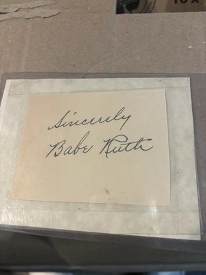 Babe Ruth Cut signature-signed Sincerely Babe Ruth- With Coa (Autograph Central) - Image 1 of 4
