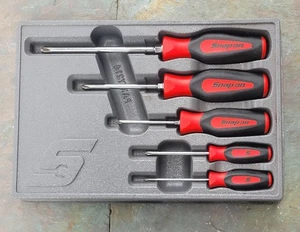 Snap-on Tools 5pc RED Soft Grip ALL PHILLIPS TIP Screwdriver Set SGDP50BR - Picture 1 of 8
